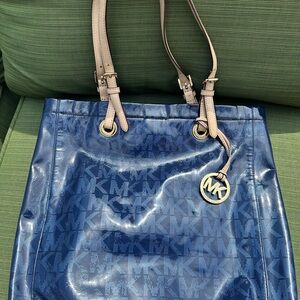 Blue MK north south tote